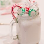 This 3-ingredient skinny peppermint stick milkshake uses healthy ingredients to make thick, creamy, and minty shakes in just seconds! Go grab your blender!
