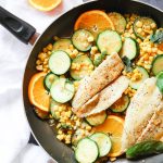 Only 7 ingredients and 20 minutes stand between you and this fresh sweet and savory orange basil butter sauce that's drizzled over your favorite white fish and vegetables!
