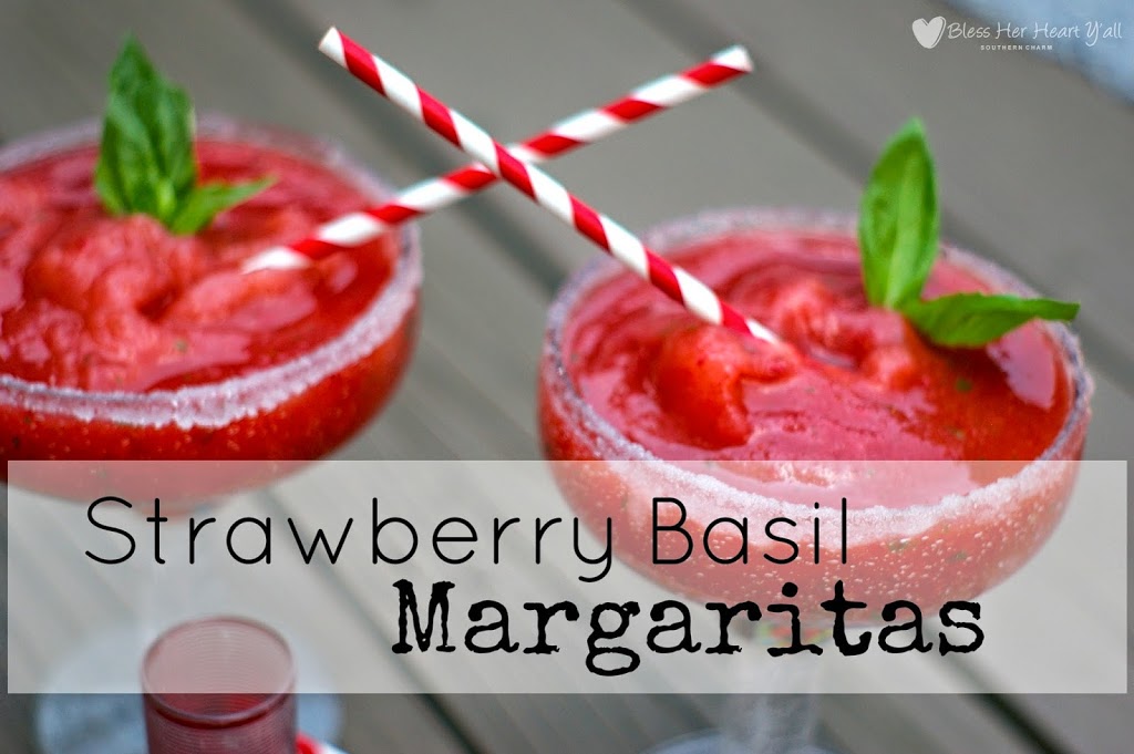 Fresh Strawberry Basil Margaritas