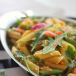 sweet and spicy summer garden vegetable pasta