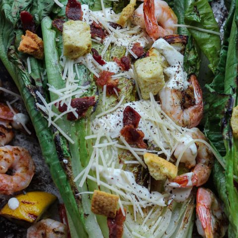 Grilled Shrimp + Chicken Caesar Salad