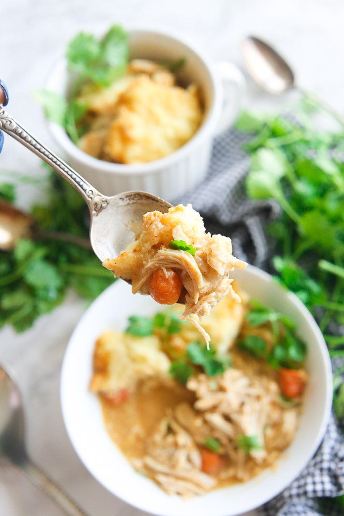 gluten free chicken and dumplings made in the slow cooker or crock pot is the easiest soup you'll ever make!