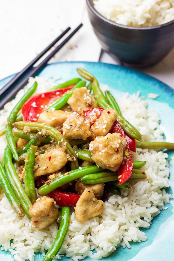 Coconut Sesame Chicken and Green Beans | Bless Her Heart Y'all