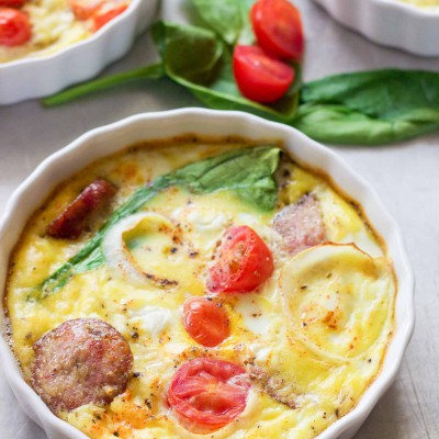 Protein Packed Goat Cheese Egg Bake