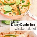 This gluten-free creamy cilantro lime chicken recipe combines the fresh flavors of cilantro, lime, and coconut, with the juiciness of baked chicken and veggies, perfect for warm weather! Your taste buds will think they were on a tropical island!