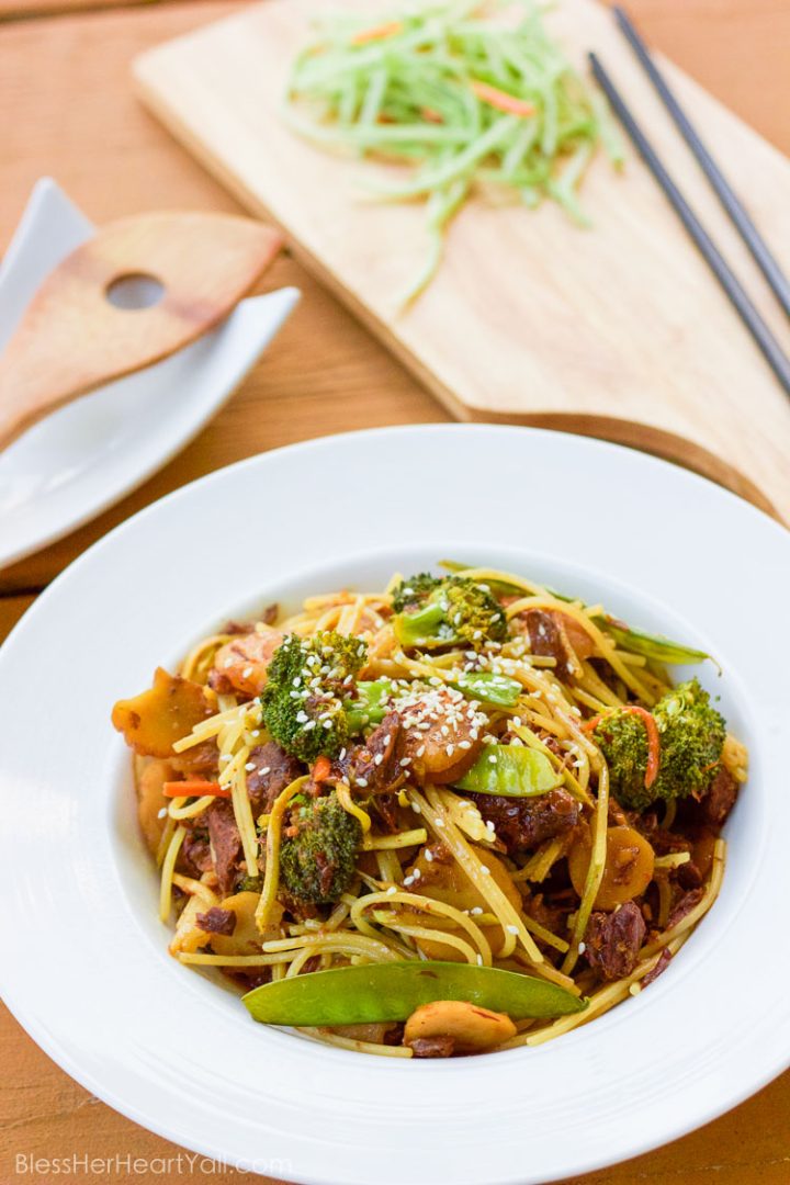 Slow Cooker Beef Lo Mein - Gluten-Free and Easy!