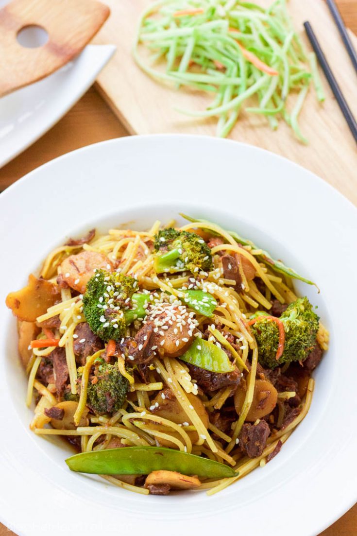 Slow Cooker Beef Lo Mein - Gluten-Free and Easy!