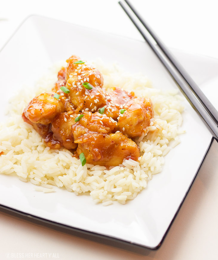 This one-pan baked gluten-free sweet and sour chicken recipe is 100% gluten-free and not fried in a frying pan for even a second. Tender pieces of chicken are lightly breaded in a homemade spiced coating and then drizzled in coconut oil and a sweet and tangy sticky sauce and then baked to perfection.