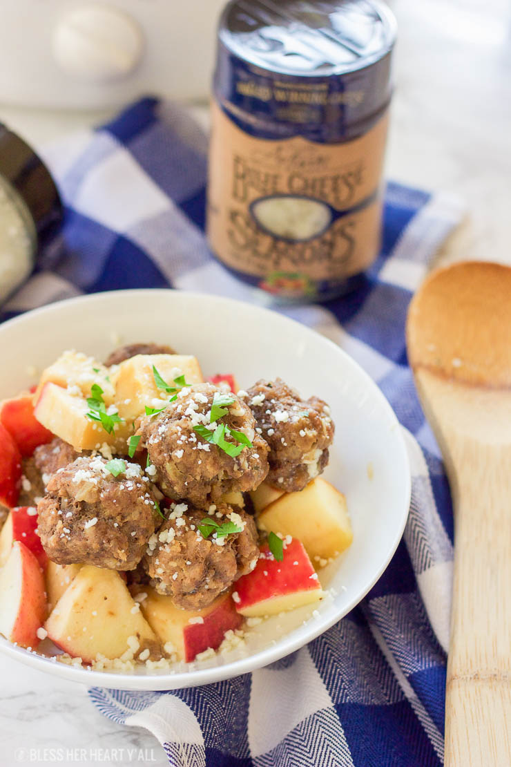 Slow Cooker Apple Cider Meatballs -sweet and savory
