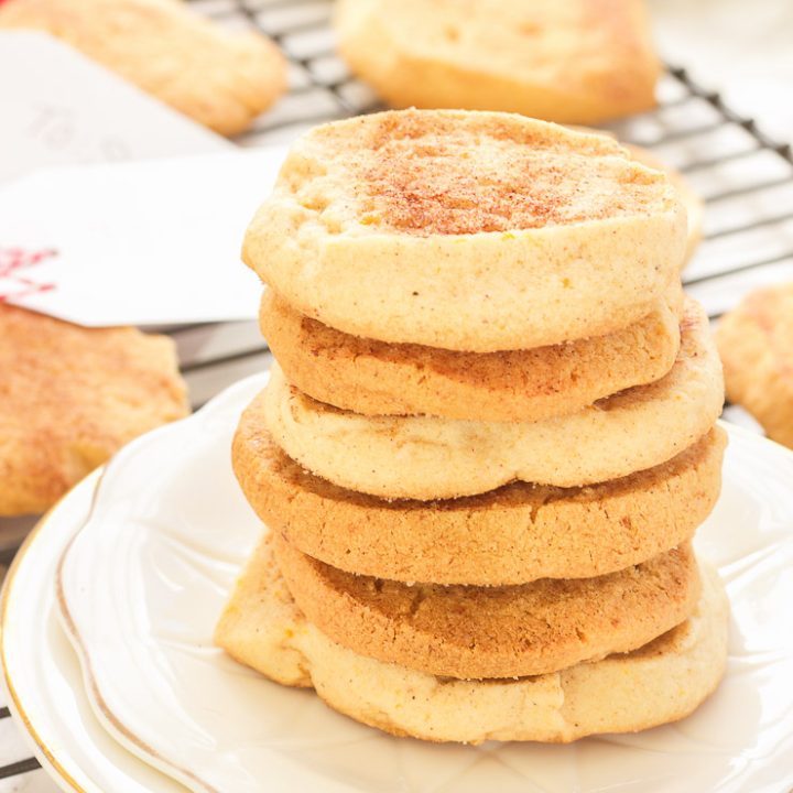These Georgia peach sweet potato gluten free snickerdoodle cookies are gluten-free and so simple! Sweet potato is hidden inside as a healthier alternative, and peach preserves serve up warm bites of chewy peach in every bite. Crunchy on the outside, perfect on the inside.