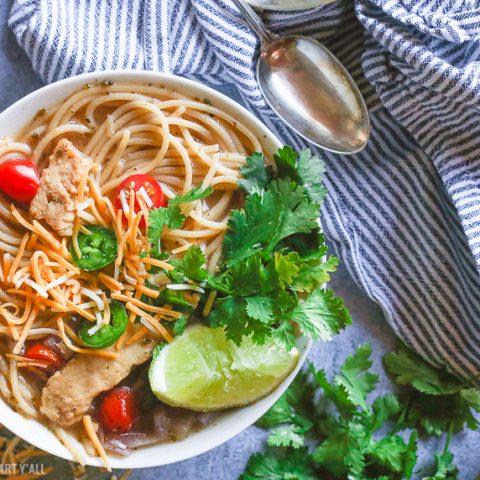 Healthy One Pot Mexican Chicken Noodle Soup