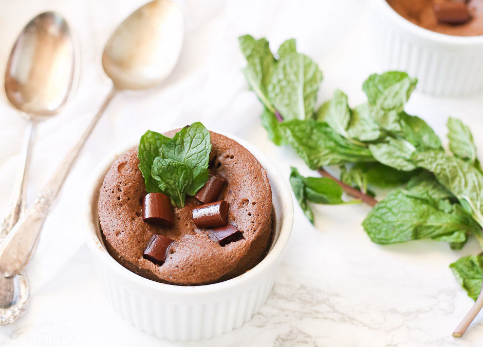 This one minute mint chocolate mug cake is soft, fluffy, decadent, and most importantly packed full of gooey mint chocolate flavor all in one simple and quick gluten free serving!