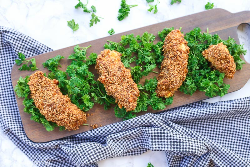 Almond crusted chicken tenders: gluten free, protein packed, and low carb! 4