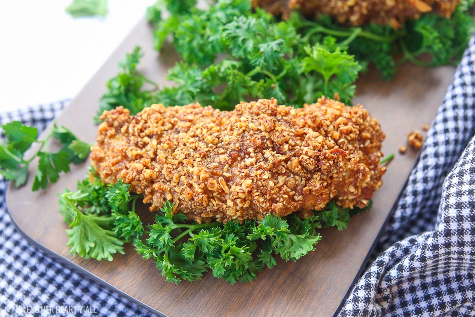 Almond crusted chicken tenders: gluten free, protein packed, and low carb! 5