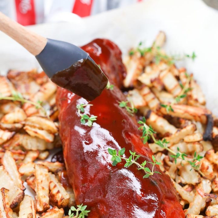 Easy BBQ thyme pork roast made with Diet Coke!
