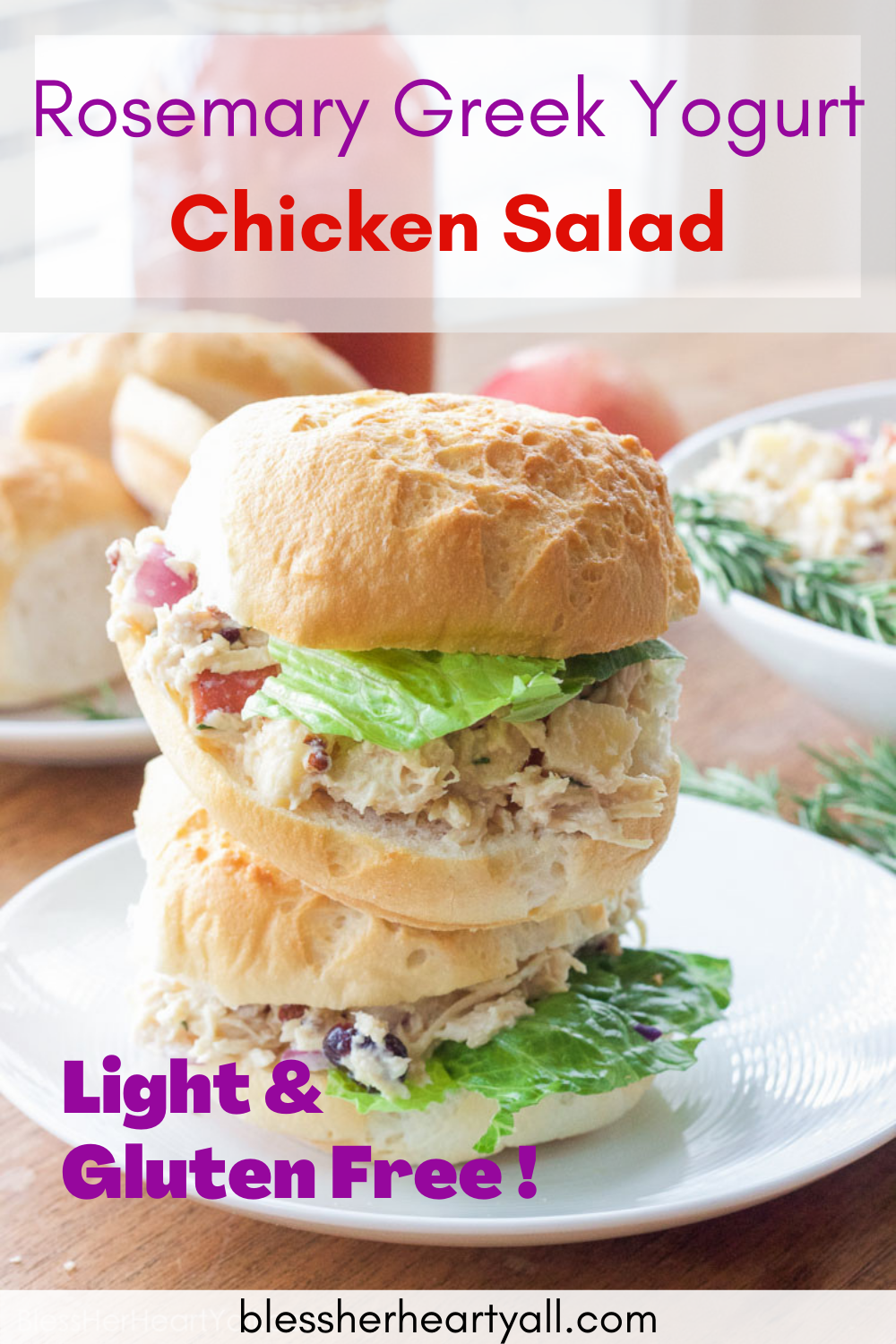 Rosemary Greek Yogurt Chicken Salad Light, Fresh, & So Easy to Make!