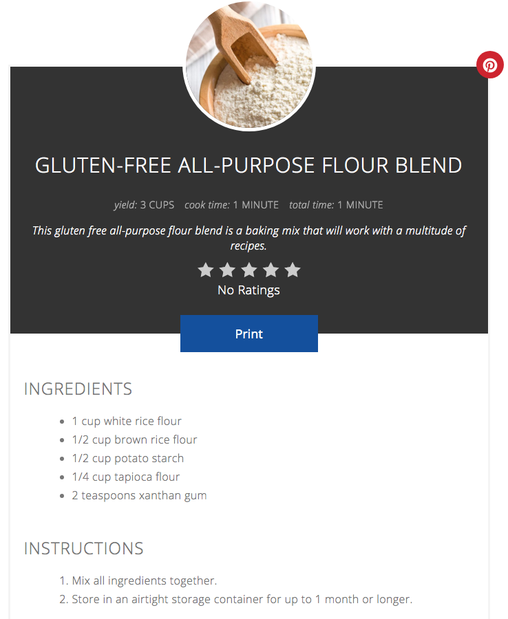 homemade gluten free flour blend