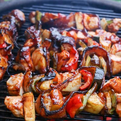 BBQ Bacon Pineapple Chicken Kabobs