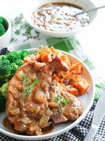 pork chops and potatoes with gravy from instant pot